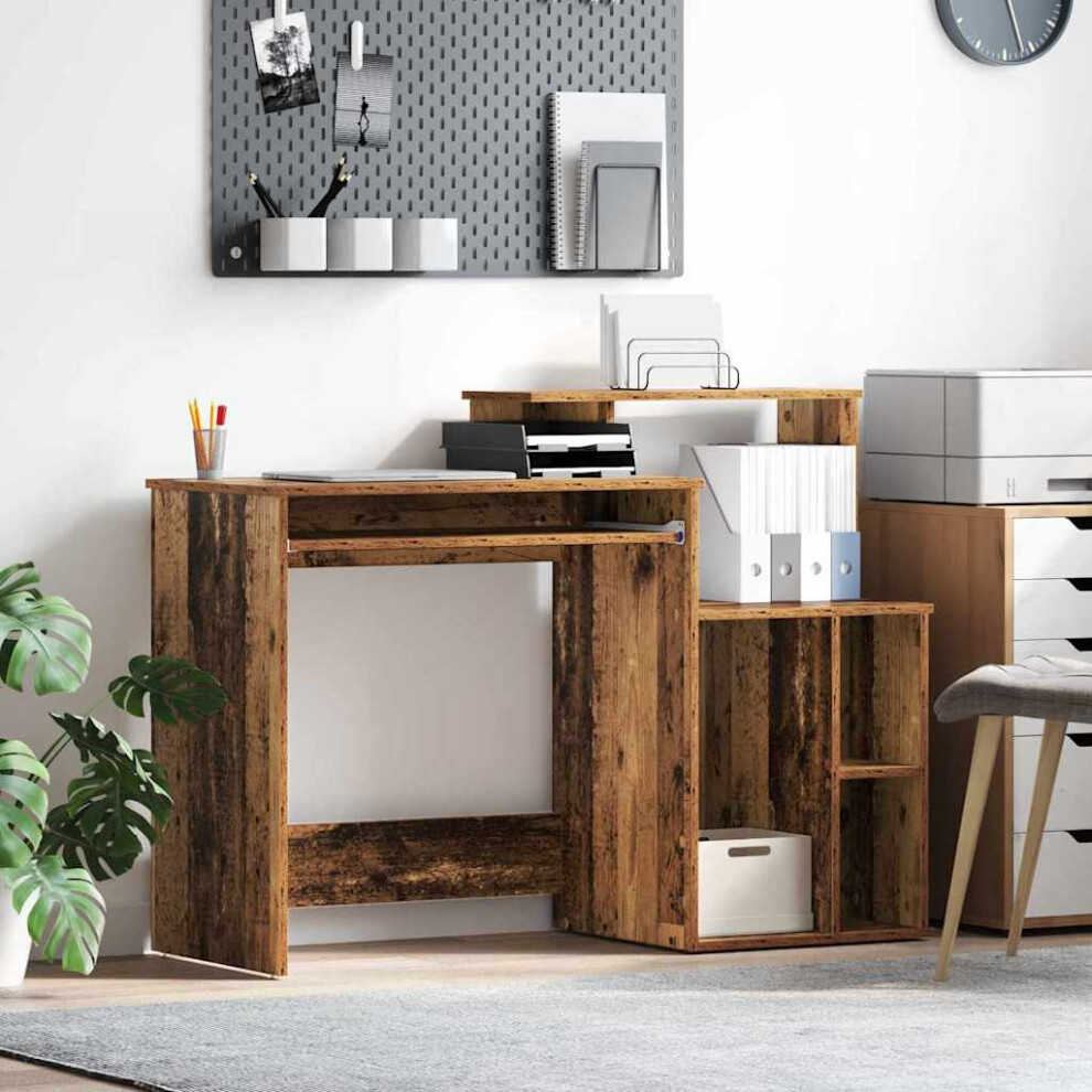 Vidaxl Desk With Drawer Old Wood 120.5 X 44 X 88.5 Cm Engineered Wood