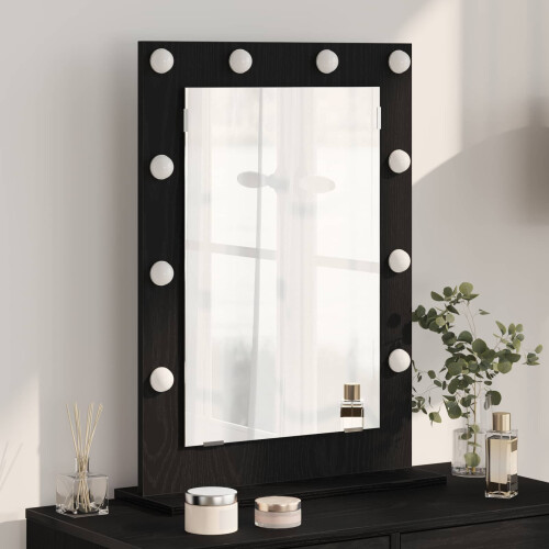 VidaXL vidaXL Vanity Mirror Rectangular with Mirror Black Oak 70 x 50 x 18 cm