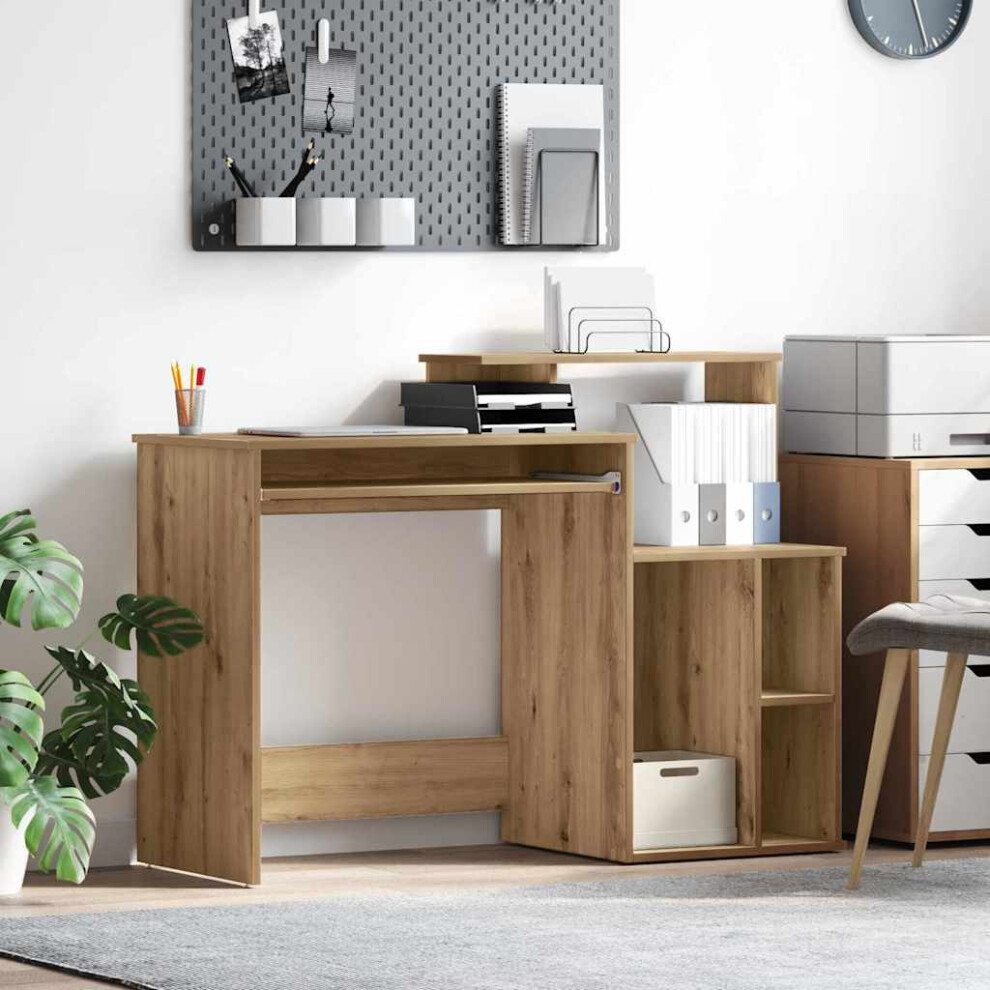 Vidaxl Desk Artisan Oak 120.5 X 44 X 88.5 Cm Engineered Wood