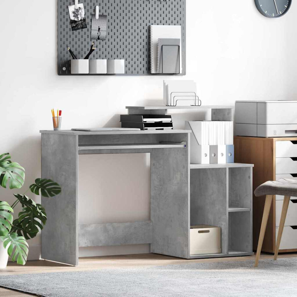 Vidaxl Desk Concrete 120.5 X 44 X 88.5 Cm Engineered Wood Grey