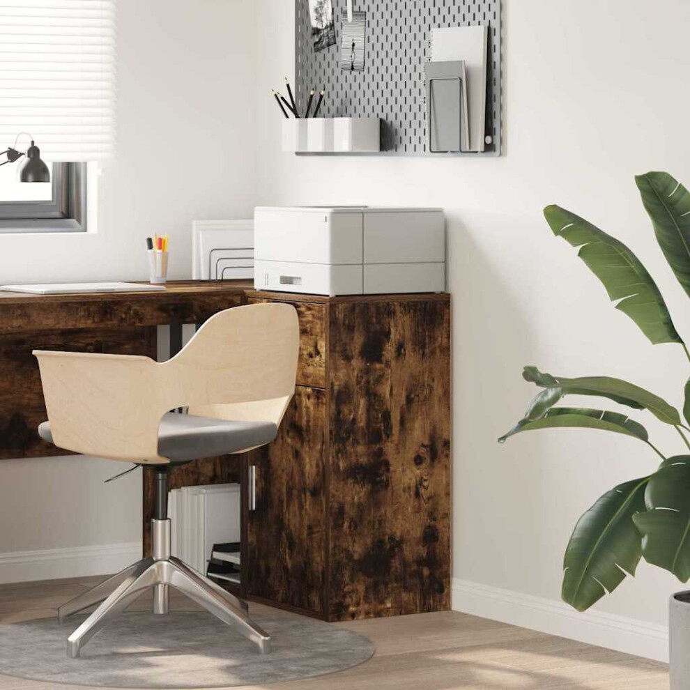Vidaxl Sideboard With Drawer Smoked Oak 38 X 34 X 75 Cm