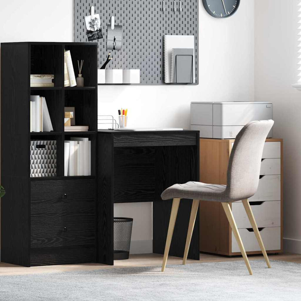 Vidaxl Desk Oak 60 X 50 X 76 Cm Black