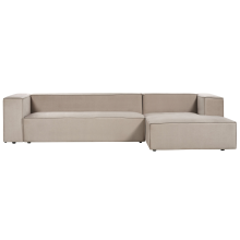 Corner Sofa 3 Seater VERNON Velvet Taupe Left Hand