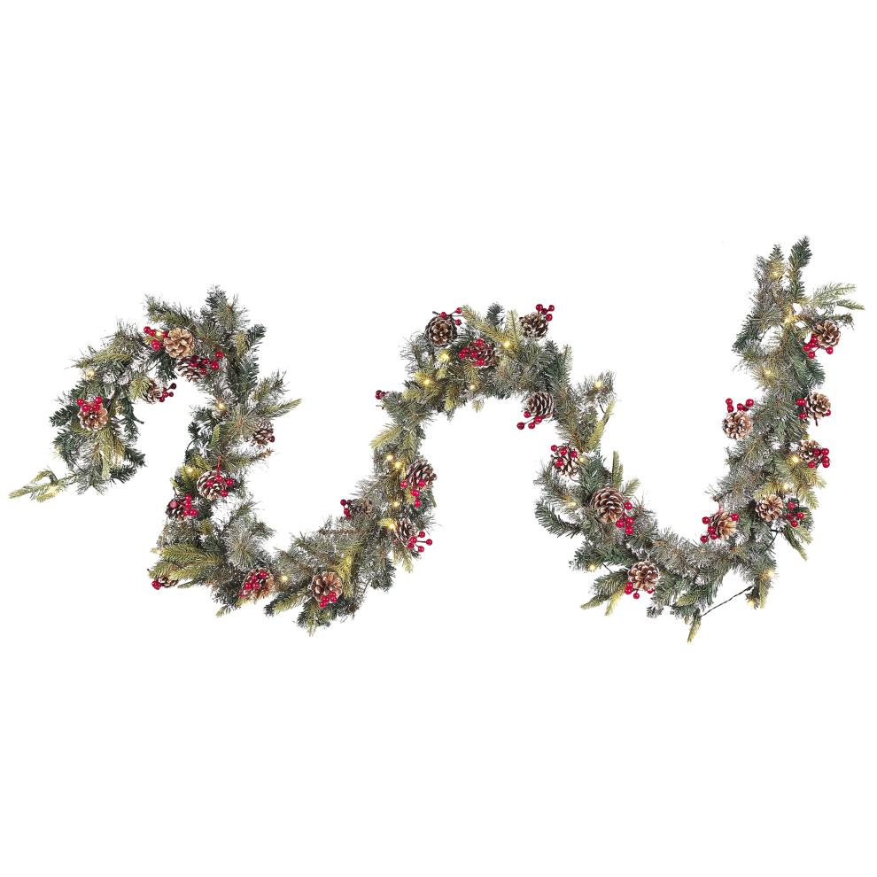 Beliani Christmas Garland Led Paimio 270 Cm Green
