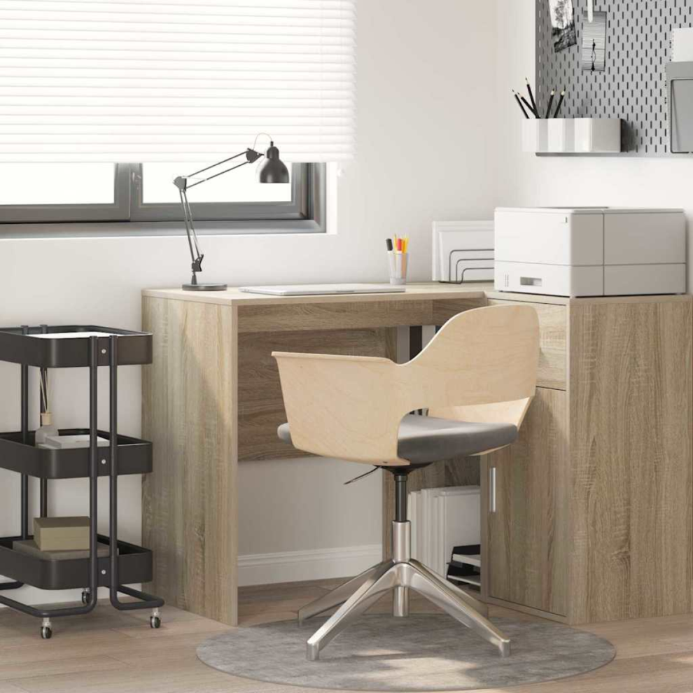 Vidaxl Desk With Shelf Sonoma Oak 102 X 50 X 75 Cm Engineered Wood