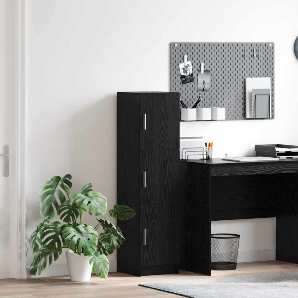Vidaxl Highboard Black Oak 31.5 X 32 X 122.5 Cm