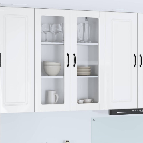 VidaXL vidaXL Dishwasher Panel with Shelf High Gloss White 80 x 31 x 100 cm