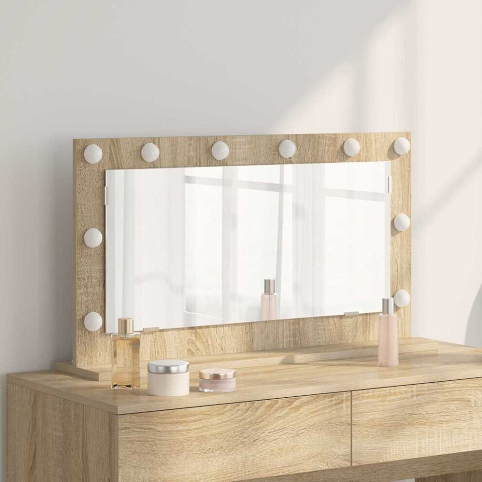 Vidaxl Vanity Mirror Rectangular Sonoma Oak 80 X 45 X 18 Cm