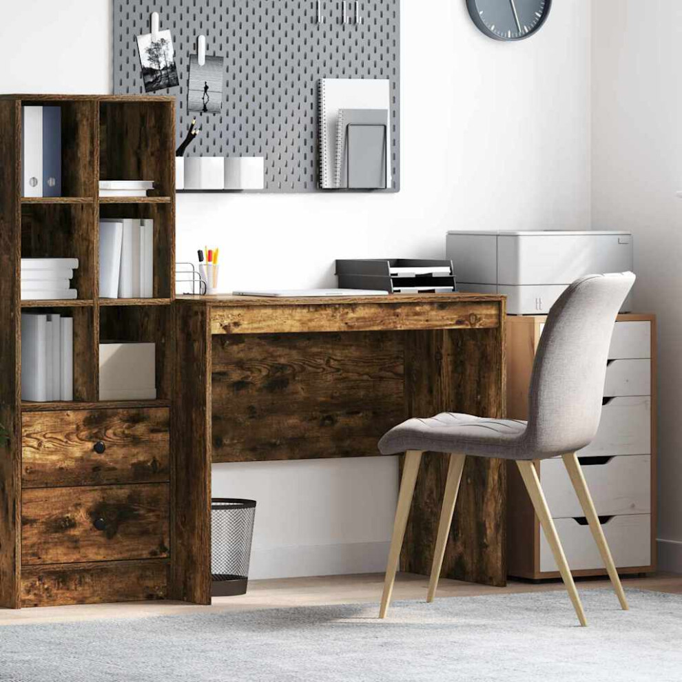 Vidaxl Desk Smoked Oak 90 X 50 X 76 Cm