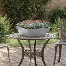 vidaXL Garden Planter Silver 50 x 50 x 15 cm Galvanised Steel