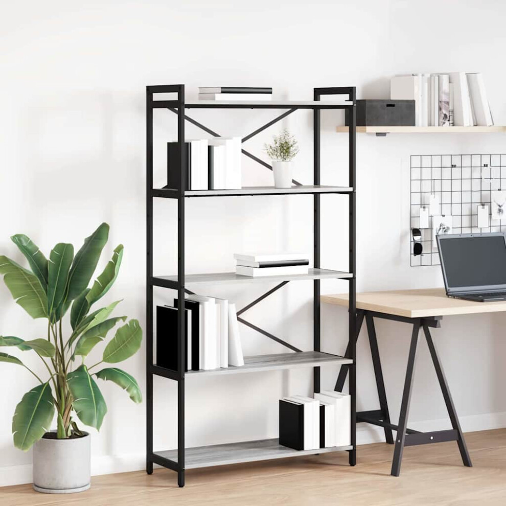 Vidaxl Bookshelf Sonoma 80 X 30 X 155 Cm Engineered Wood Grey