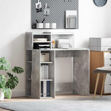 vidaXL Desk Concrete Grey 90 x 48 x 101.5 cm Engineered Wood