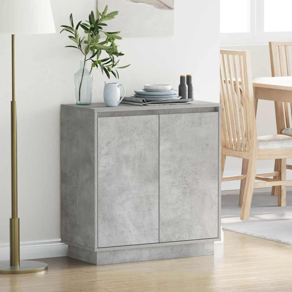 Vidaxl Led Sideboard Concrete 71 X 34.5 X 75 Cm Engineered Wood Grey
