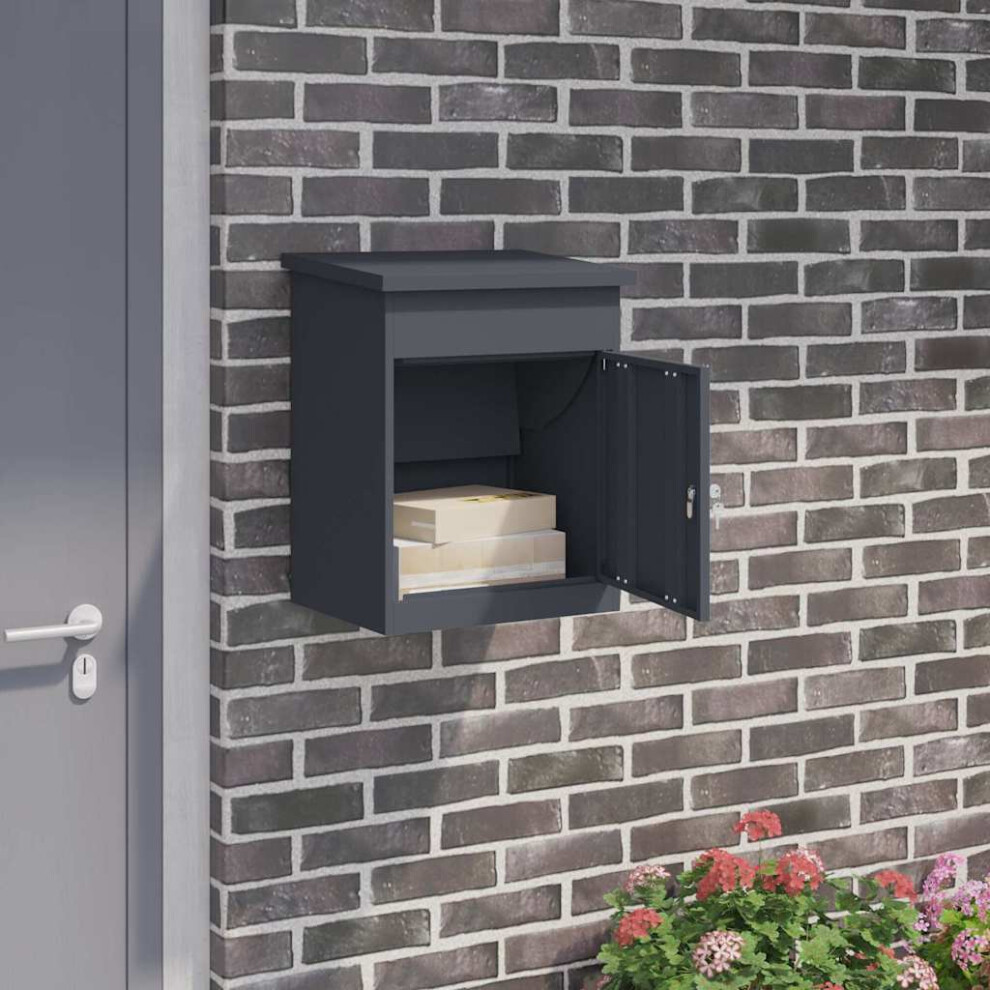 Vidaxl Parcel Drop Box With Storage 47.5 X 38 X 59 Cm Steel Anthracite
