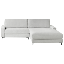 Corner Sofa 3 Seater MALOY Chenille Light Grey Left Hand