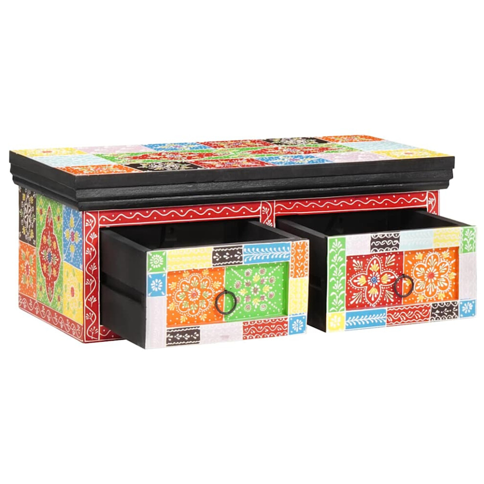 Vidaxl Tv Cabinet Multicolour 60 X 30 X 24 Cm Solid Mango Wood