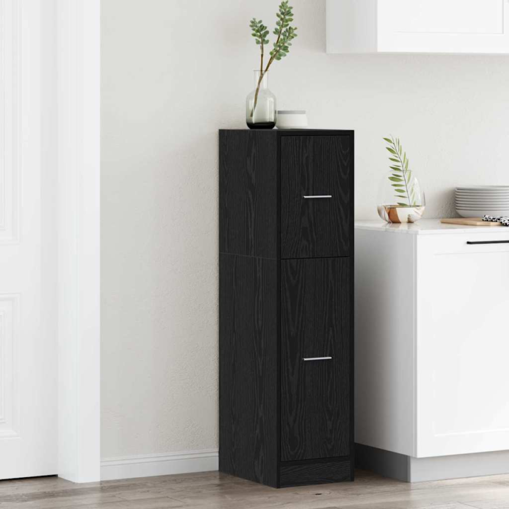 Vidaxl Apothecary Cabinet Black Oak 30 X 41 X 118 Cm Engineered Wood