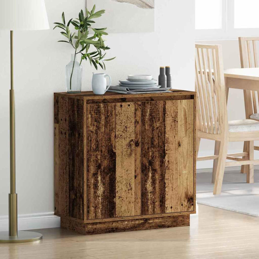 Vidaxl Led Sideboard Old Wood 71 X 34.5 X 75 Cm Engineered Wood