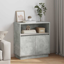 vidaXL LED Sideboard Concrete grey 71 x 34.5 x 75 cm Engineered Wood
