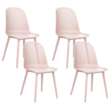 Set of 4 Dining Chairs EMORY Pastel Pink