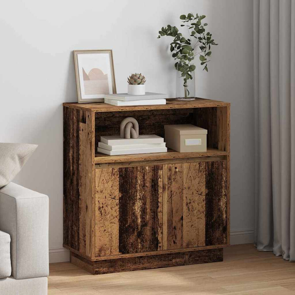 Vidaxl Led Sideboard Old Wood 71 X 34.5 X 75 Cm Engineered Wood