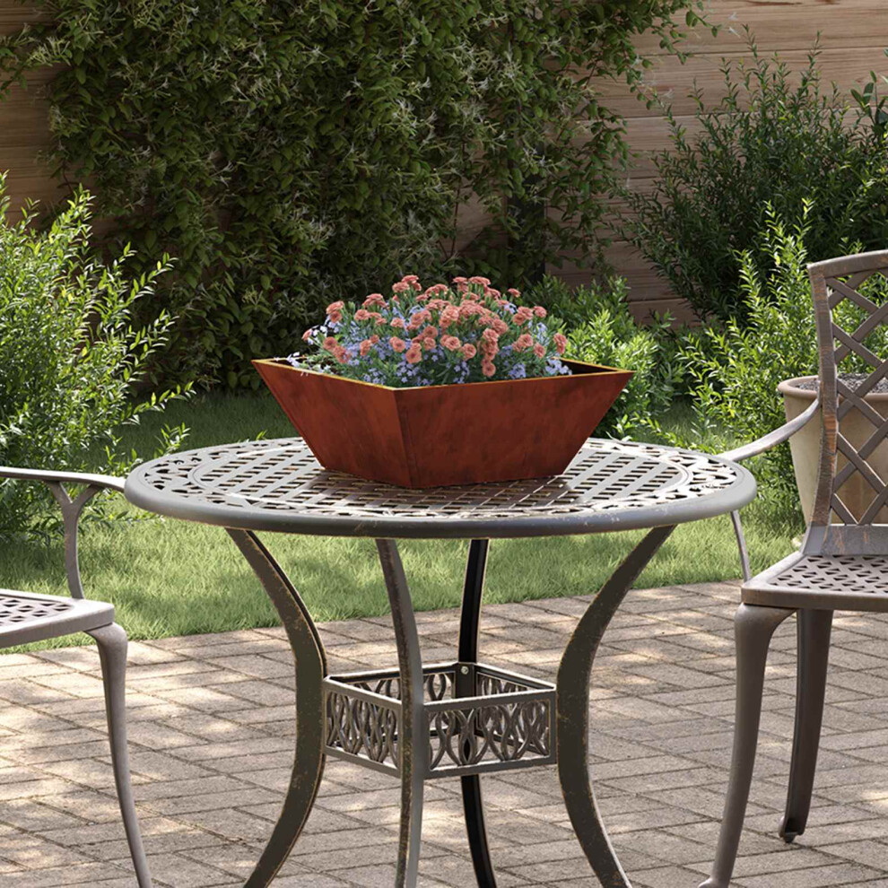 Vidaxl Garden Planter 5 Pcs Rusty 40 X 40 X 15 Cm Weathering Steel