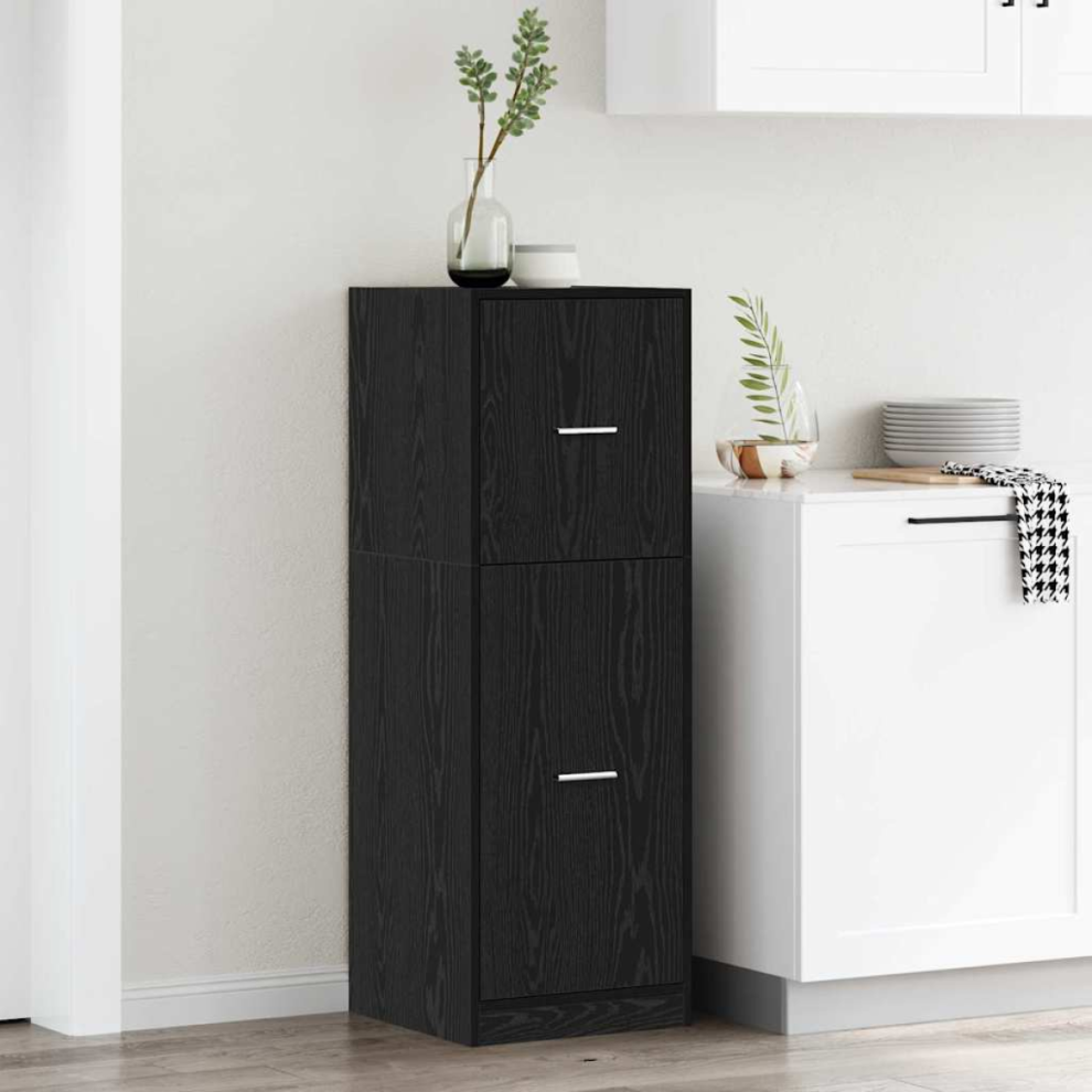 Vidaxl Apothecary Cabinet Black Oak 40 X 41 X 118 Cm Engineered Wood