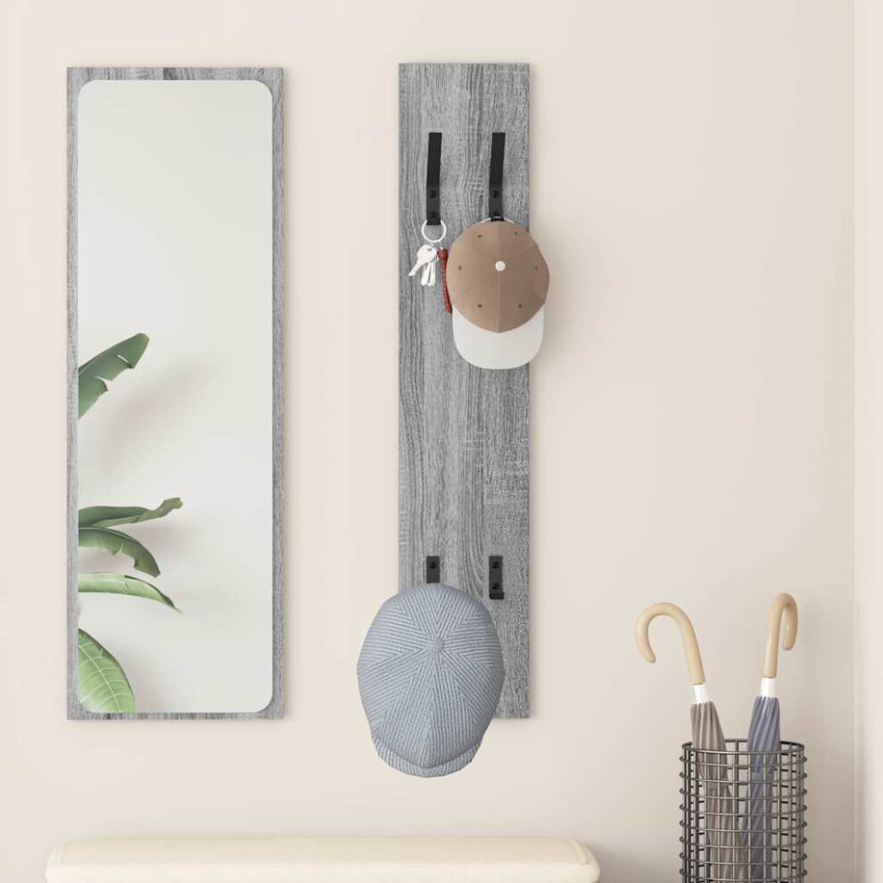 Vidaxl Wall-Mounted Coat Rack Grey Sonoma 20 X 1.5 X 100 Cm