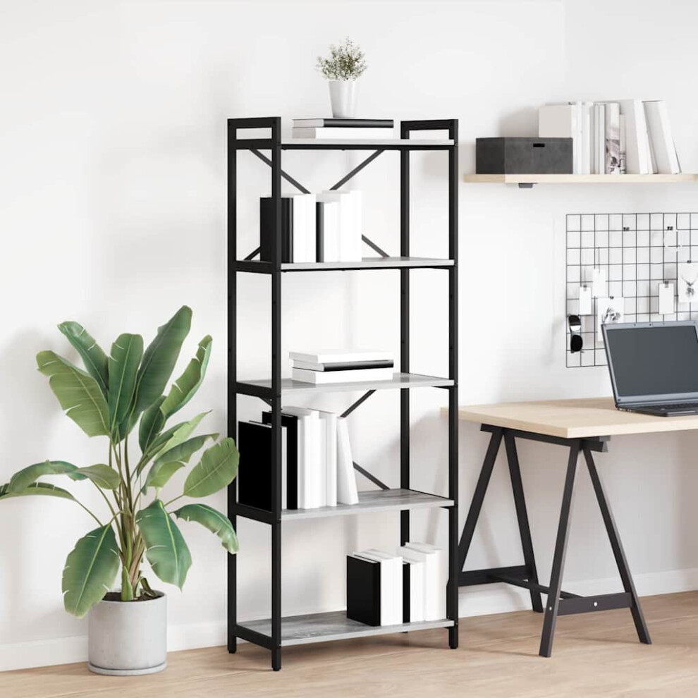 Vidaxl Bookshelf Sonoma 60 X 30 X 155 Cm Engineered Wood Grey