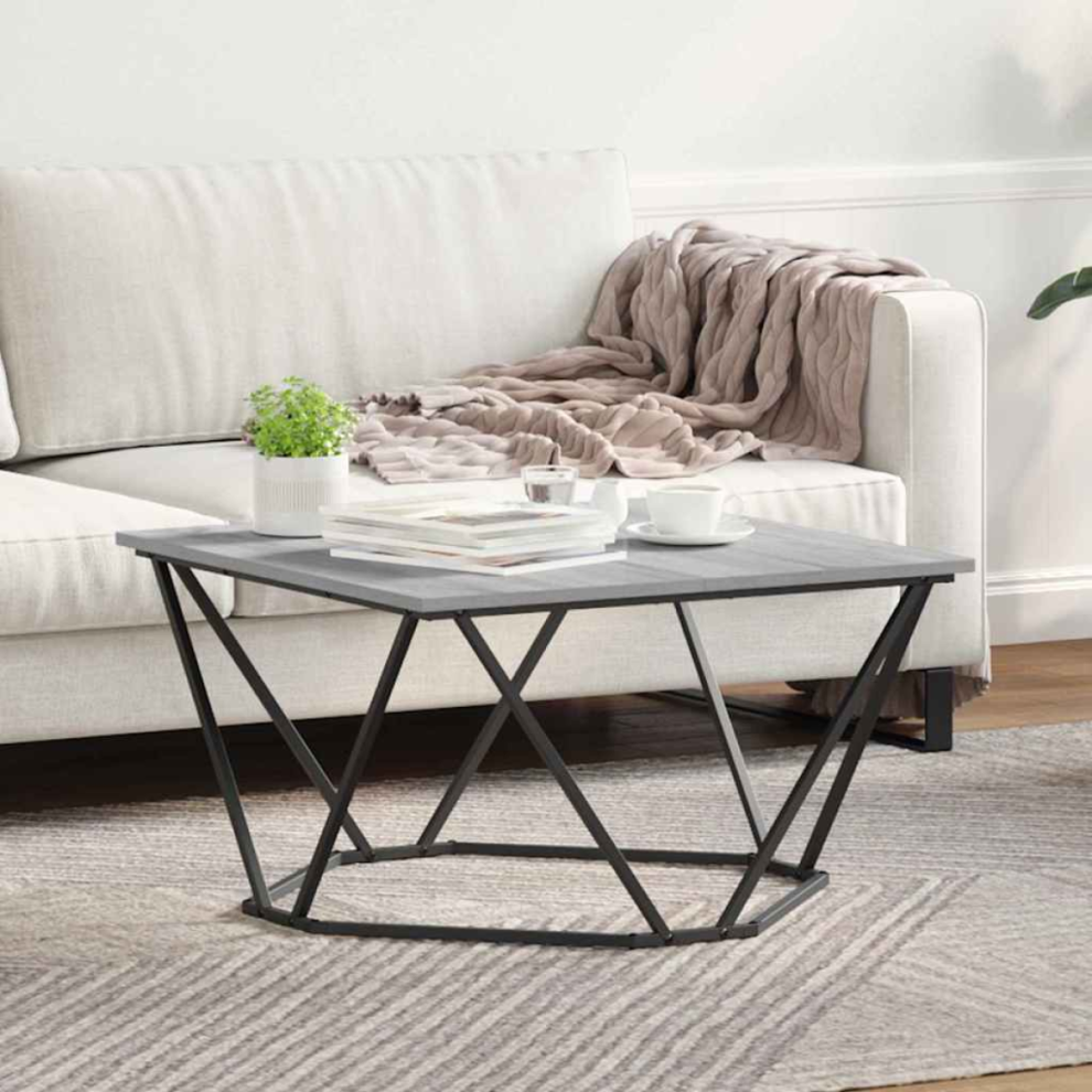 Vidaxl Coffee Table Grey Sonoma 80 X 80 X 45 Cm Brown,Grey