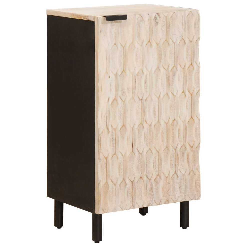 Vidaxl Sideboard White Wash Finish 40 X 33 X 75 Cm Solid Mango Wood