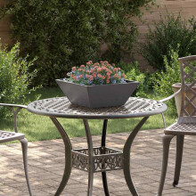vidaXL Garden Planter Black 40 x 40 x 15 cm Cold-rolled Steel