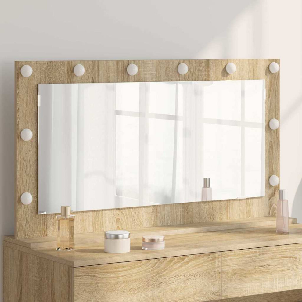 Vidaxl Vanity Mirror Rectangular Sonoma Oak 100 X 55 X 18 Cm
