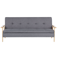 Sofa Bed 3 Seater TJORN Fabric Grey