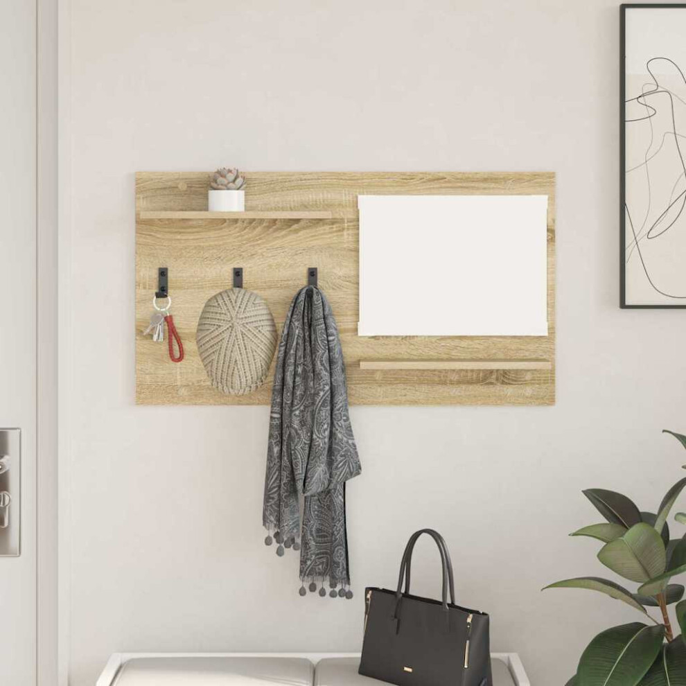 Vidaxl Wall-Mounted Coat Rack With Shelf Sonoma Oak 90 X 10 X 50 Cm