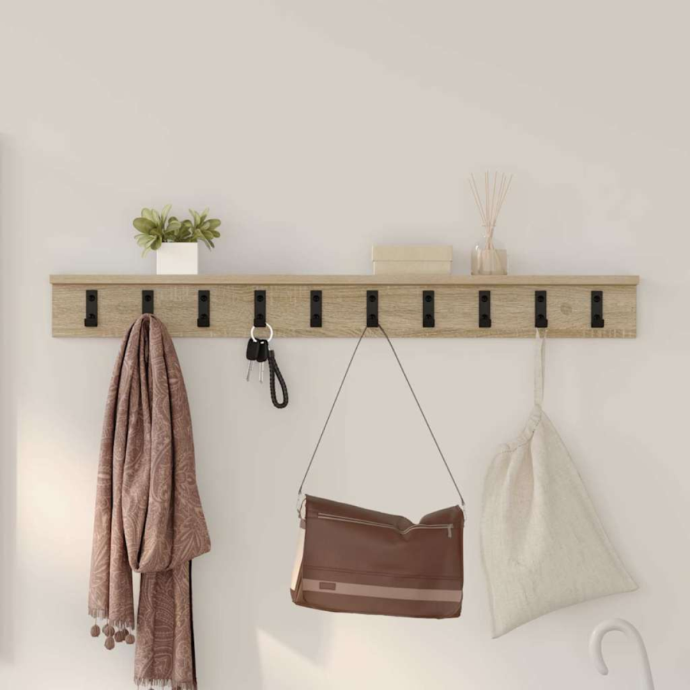 Vidaxl Wall-Mounted Coat Rack Sonoma Oak 100 X 10.5 X 10.5 Cm