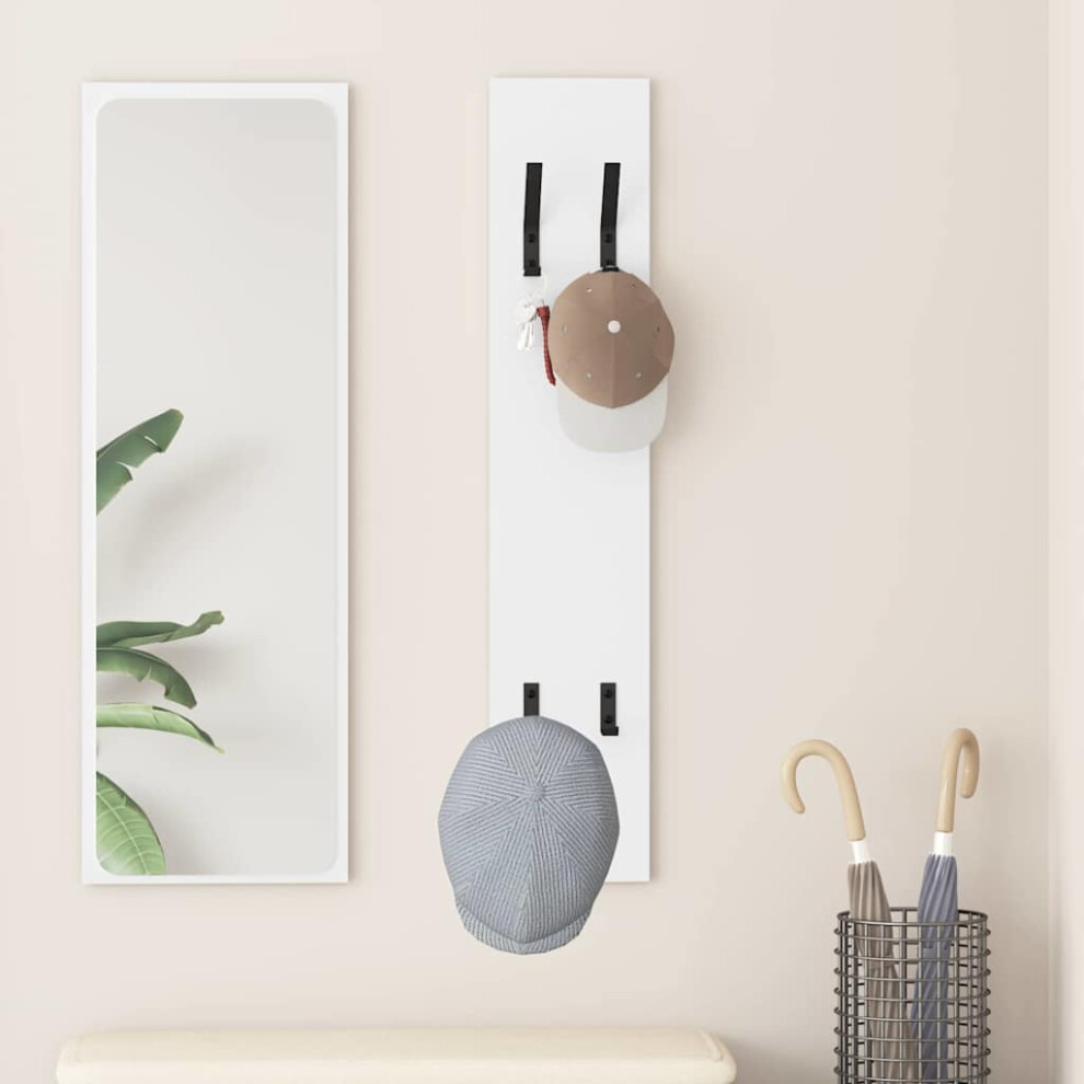 Vidaxl Wall-Mounted Coat Rack White 20 X 1.5 X 100 Cm Engineered Wood