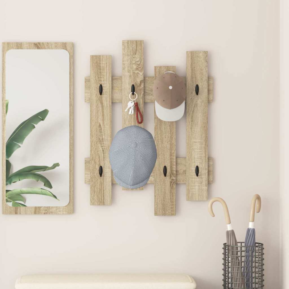 Vidaxl Wall-Mounted Coat Rack Wall-Mounted Sonoma Oak 60 X 3 X 82 Cm