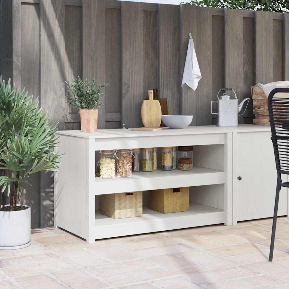Vidaxl Kitchen Cabinet White 106 X 55 X 64 Cm Solid Pine Wood