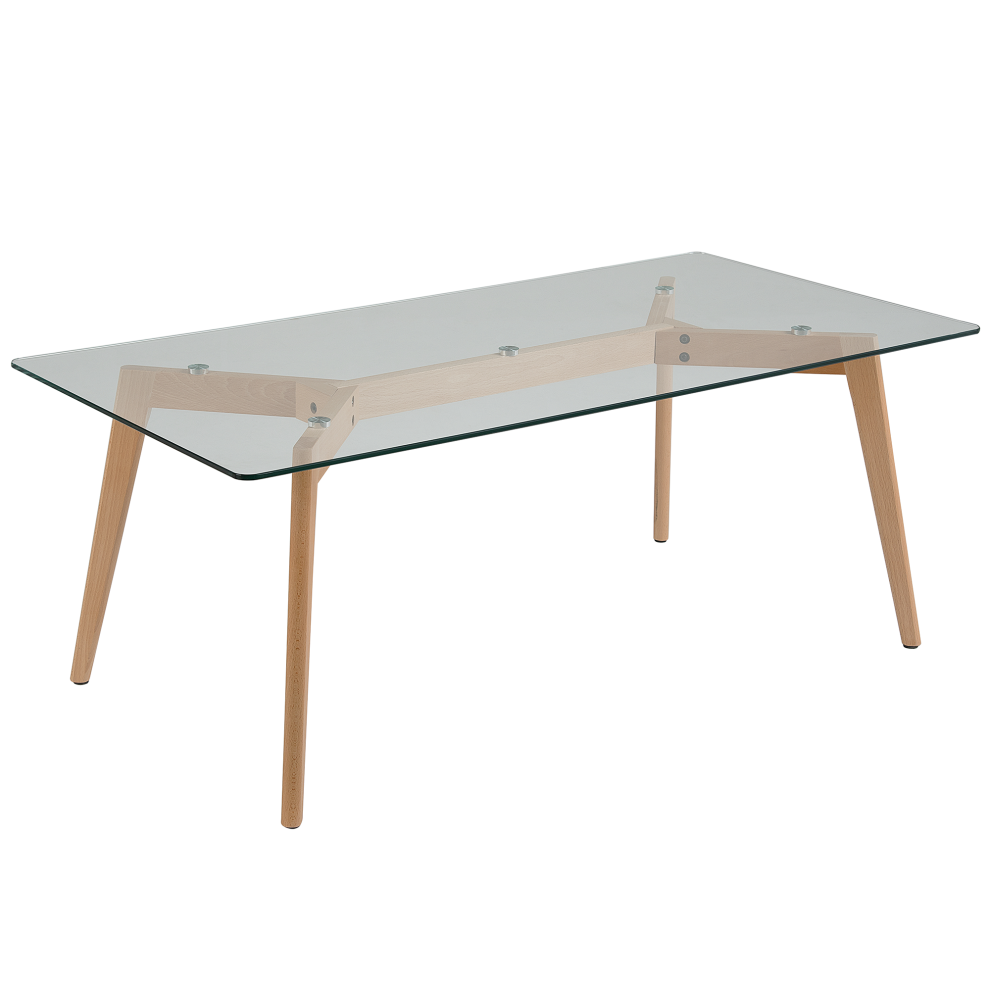 Beliani Coffee Table Hudson Glass Transparent Brown