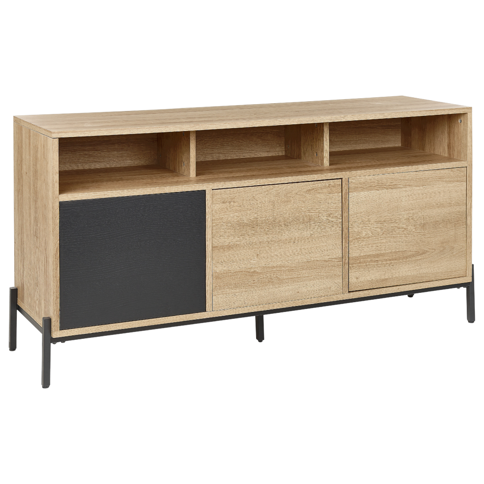 Beliani Cabinet Moines Brown/ Black Black,Brown,Grey