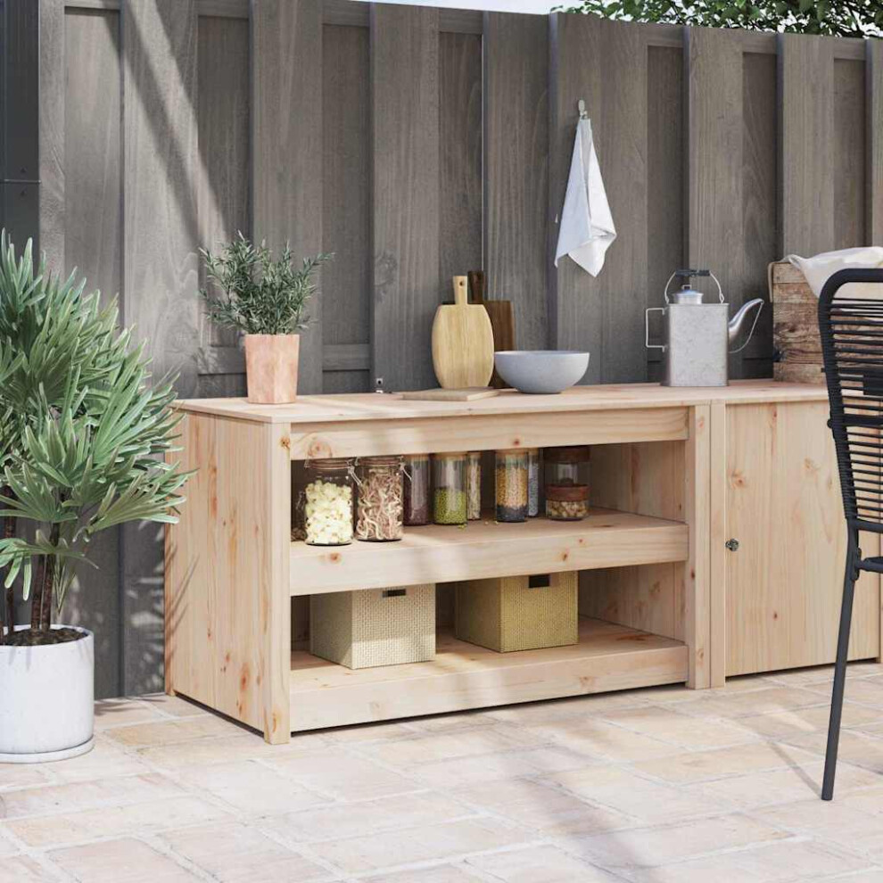 Vidaxl Kitchen Cabinet Brown Oak 106 X 55 X 64 Cm Solid Pine Wood