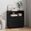VidaXL vidaXL LED Sideboard Black Oak 71 x 34.5 x 75 cm Engineered Wood 1