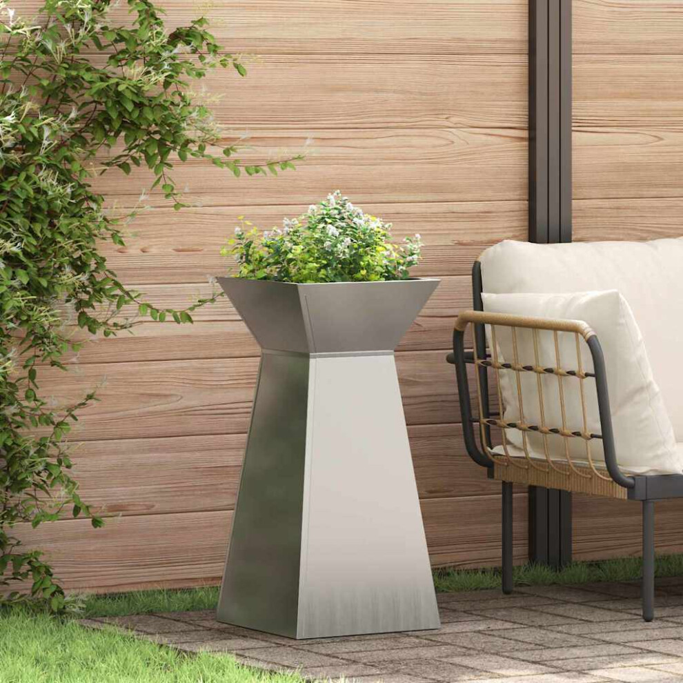 Vidaxl Pillar Planter 2 Pcs 35 X 35 X 73 Cm Silver