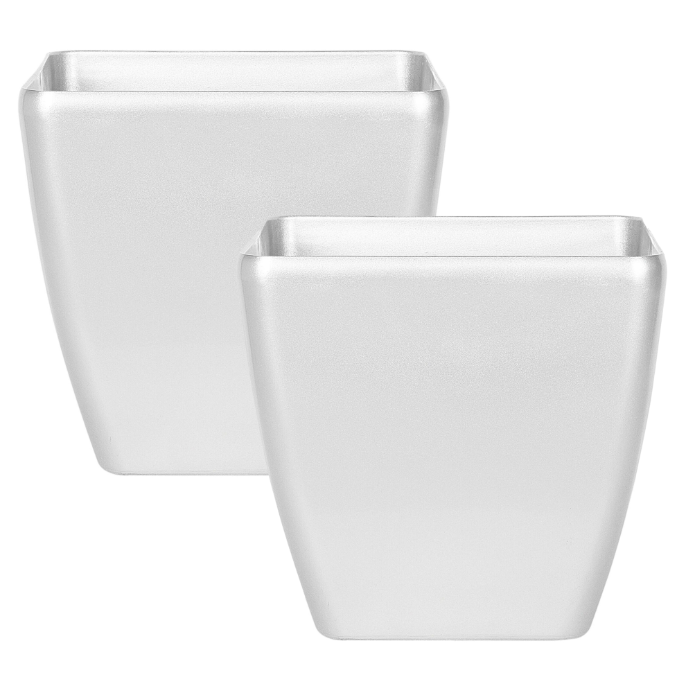 Beliani Set Of 2 Plant Pots Astras 42 Cm Silver