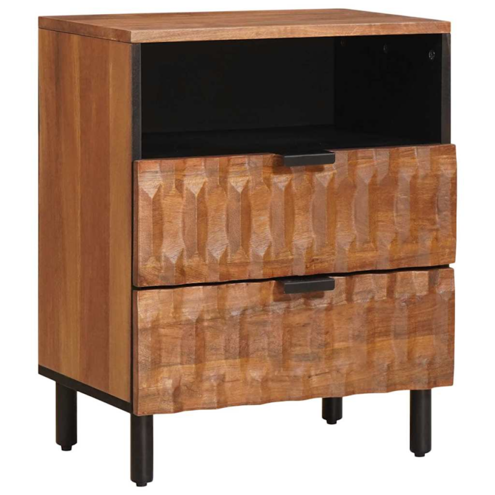 Vidaxl Bedside Cabinet Brown 50 X 33 X 62 Cm Solid Mango Wood