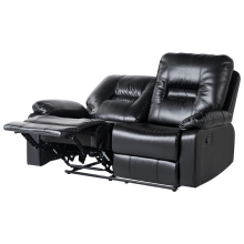 Manual Recliner Sofa 2 Seater BERGEN Faux Leather Black