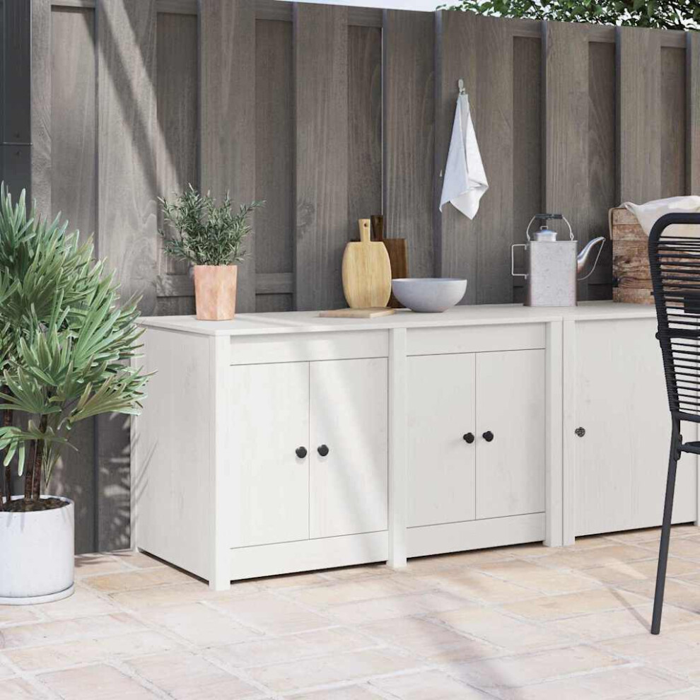 Vidaxl Kitchen Cabinet White 106 X 55 X 64 Cm Solid Pine Wood
