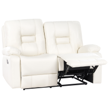 Manual Recliner Sofa 2 Seater BERGEN Faux Leather White