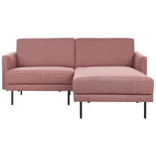 Corner Sofa 2 Seater BREDA Fabric Pink Left Hand